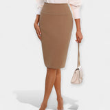 Kasdienė Aukšto Liemens Midi Sijonas