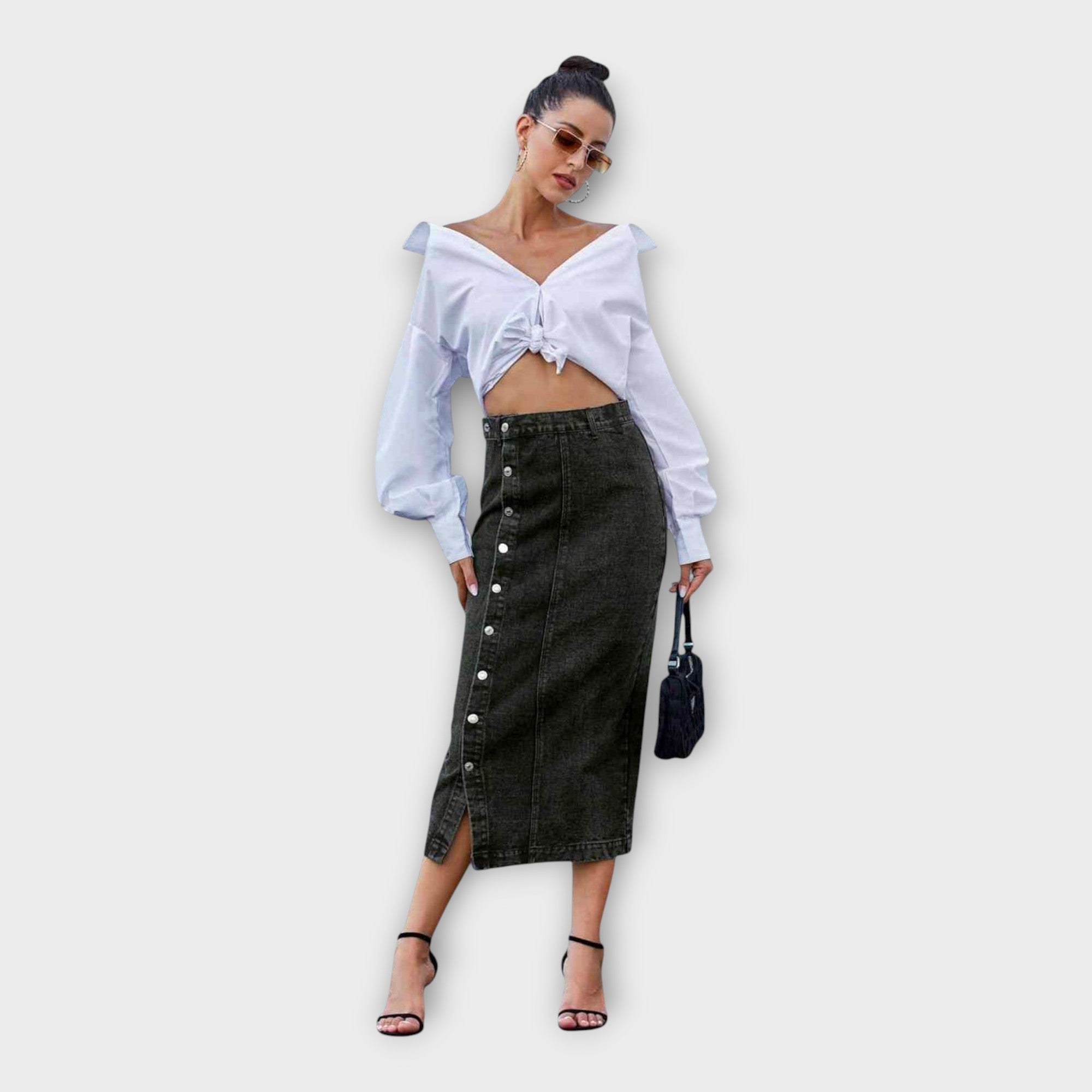 Maxi Sijonas su Mygtukais