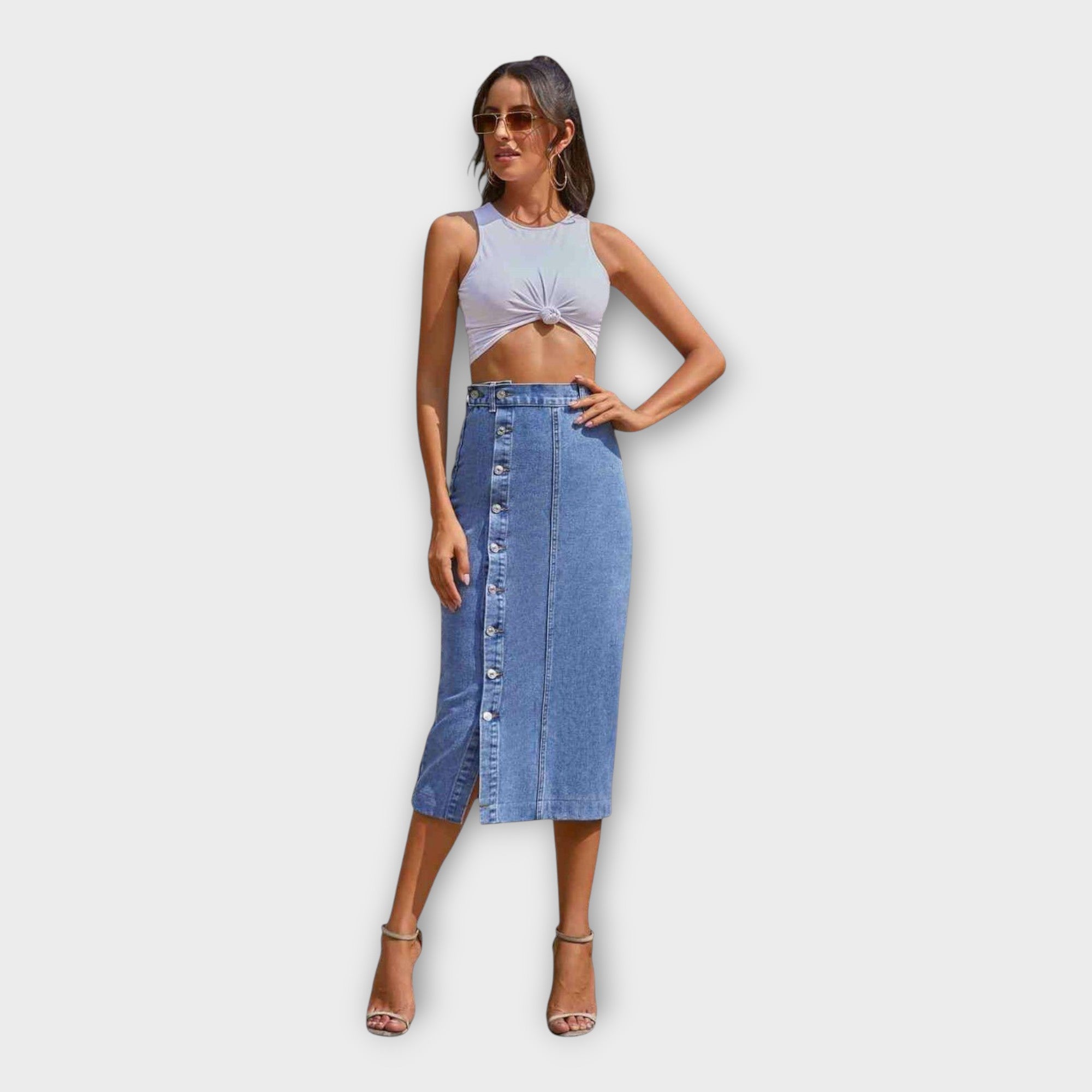 Maxi Sijonas su Mygtukais